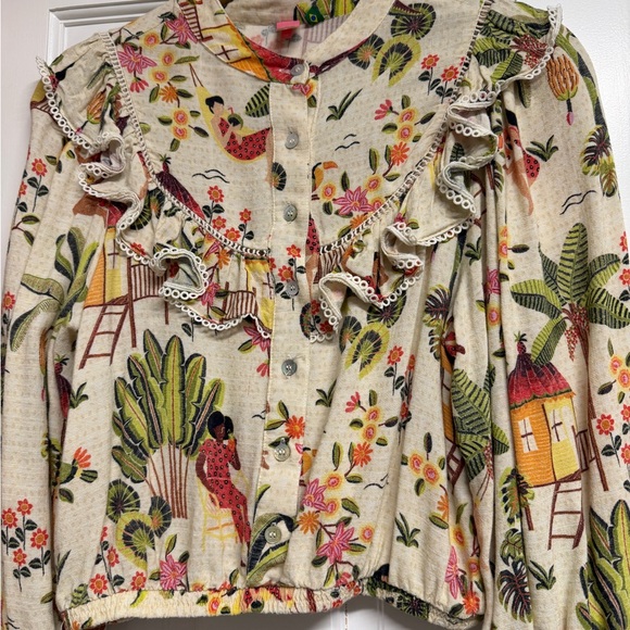 FARM Rio Multicolor Floral Ruffle Blouse - Picture 3 of 3